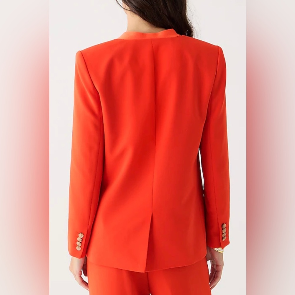 New JCrew Alfie collarless blazer in city crepe - Picture 4 of 6